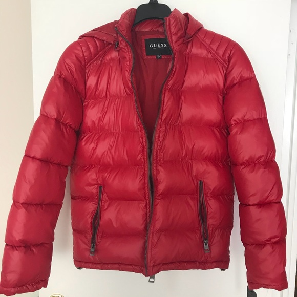 guess jacket red